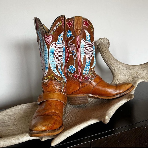 Painted Laredo cowboy boots - Picture 4 of 4